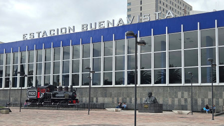 Mexico City, Mexico - Nov 20 2024: Buenavista Station of the Suburban Railway of the Metropolitan Zone of the Valley of Mexico, is the terminal in the Forum Buenavistaのeditorial素材