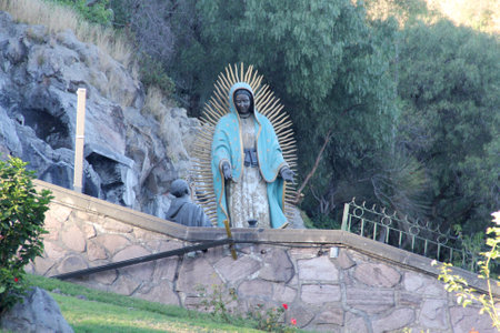 Mexico City, Mexico - Nov 26 2024: Fountain of wishes of the Basilica of the Virgin Guadalupe on the Tepeyac hill in Mexico Cityのeditorial素材