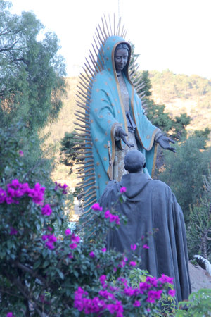 Mexico City, Mexico - Nov 26 2024: Fountain of wishes of the Basilica of the Virgin Guadalupe on the Tepeyac hill in Mexico Cityのeditorial素材