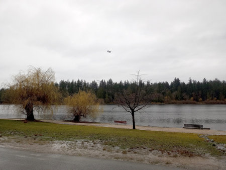 Stanley Park Vancouver's largest urban park with scenic views of water, mountains, sky, and trees...