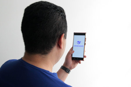 Mexico City, Mexico - Feb 21 2025: DeepSeek mobile application is a Chinese open source High-Flyer...