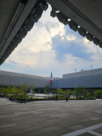 Mexico City, Mexico - Feb 26, 2025: The Congress of the Union where the Senators and Deputies work in Mexico City make decisions about the future of the countryのeditorial素材