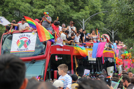 Mexico City, Mexico - Jun 29, 2024: Pride Parade is a festive demonstration of members of the LGBTI...