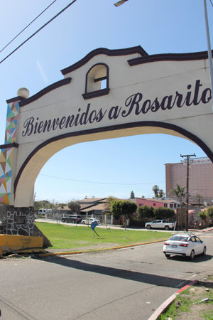 Playas de Rosarito, Baja California, Mexico - Mar 15, 2025: Rosarito Beaches on the coast of Baja...