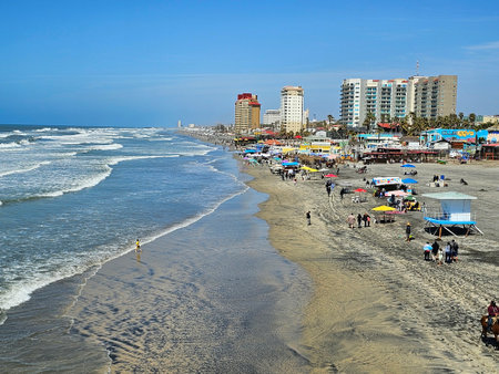 Playas de Rosarito, Baja California, Mexico - Mar 15, 2025: Rosarito Beaches on the coast of Baja...
