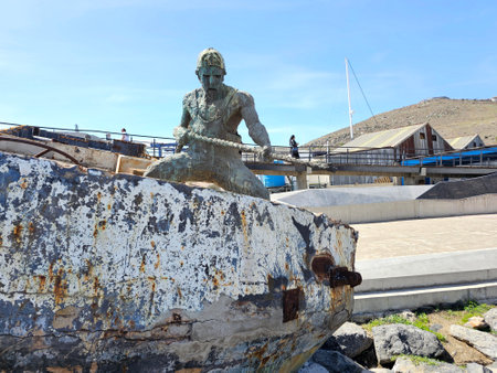 Ensenada, Baja California, Mexico - Mar 16, 2025: The Ventana al Mar boardwalk, a public space...