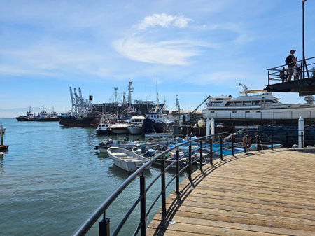 Ensenada, Baja California, Mexico - Mar 16, 2025: The Ventana al Mar boardwalk, a public space...