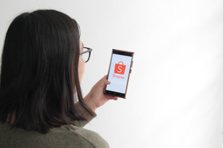 Mexico City, Mexico - Feb 22, 2025: Shopee is an e-commerce platform, an online store where you can...