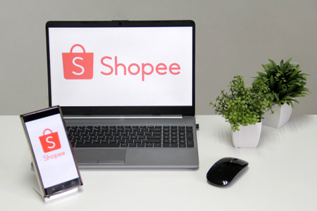 Mexico City, Mexico - Feb 22, 2025: Shopee is an e-commerce platform, an online store where you can...