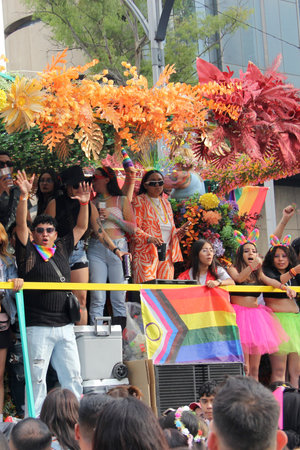 Mexico City, Mexico - Jun 29, 2024: The Gay Pride March is a demonstration that commemorates sexual...
