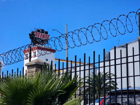 Tecate, Baja California, Mexico - Mar 18, 2025: Tecate Factory and Brewery in the magical town of Baja California, Mexico where there is production and free tastingのeditorial素材