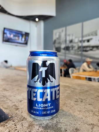 Tecate, Baja California, Mexico - Mar 18, 2025: Tecate Factory and Brewery in the magical town of...