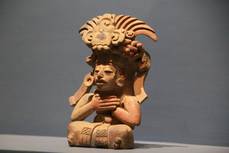 Monte Alban, Oaxaca, Mexico - Aug 30 2015: The Monte Alban Archaeological Zone Museum displays...
