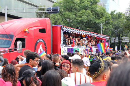 Mexico City, Mexico - Jun 29, 2024: Pride Parade is a festive demonstration of members of the LGBTI...