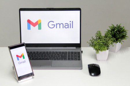Mexico City, Mexico - Feb 22, 2025: Gmail on the app and web is a free email service offered by...