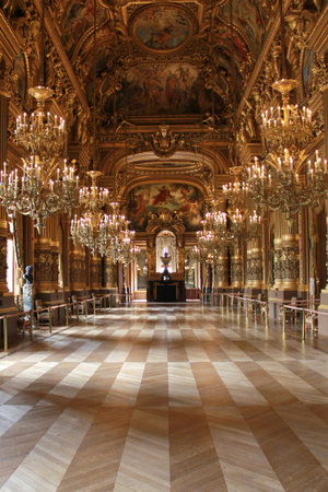 Paris, France - Mar 17 2015: The Palais Garnier, built by Napoleon, a beautiful opera house, the...