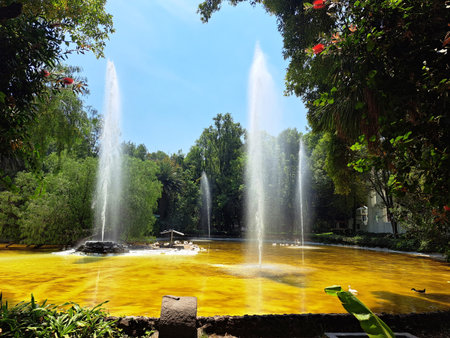 Mexico City, Mexico - Apr 23, 2023: Parque Mexico is the most important park in the Condesa...