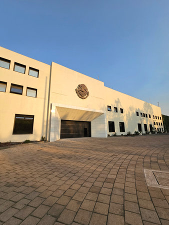 Mexico City, Mexico - Feb 7 2024: The Los Pinos Cultural Complex, formerly Official Residence of the...