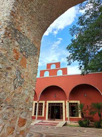 Merida, Yucatan, Mexico - Nov 21, 2022: The Hacienda Santa Cruz boutique hotel in Merida, Yucatan,...