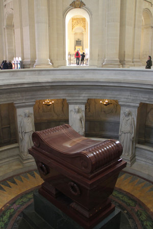 Paris, France - Mar 12, 2015: The Dome des Invalides, which houses Napoleon's tomb, is the emblem of the Hotel National and an essential monument in the city of Parisのeditorial素材