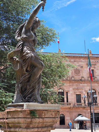 Saltillo, Coahuila, Mexico - Jul 27, 2025: Government Palace of Coahuila, Pink Palace, the State Executive Branch in front of the Plaza de Armas in Saltillo, the capitalのeditorial素材