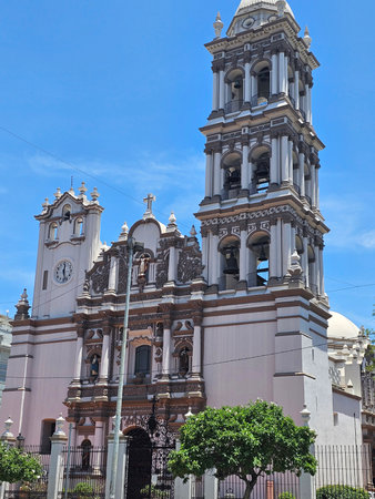 Monterrey, Nuevo Leon, Mexico - Jul 30, 2025: Metropolitan Cathedral of the Immaculate Conception next to the Macroplaza in the capital of the Mexican state of Nuevo Leonのeditorial素材
