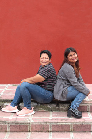 Couple of brunette Latina show their love and celebrate togetherの写真素材