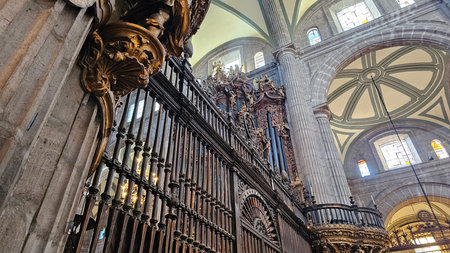 Mexico City, Mexico - Nov 16, 2025: The interior of the Metropolitan Cathedral in the historic center of CDMX is a showcase of art, architecture, and viceregal and colonial craftsのeditorial素材
