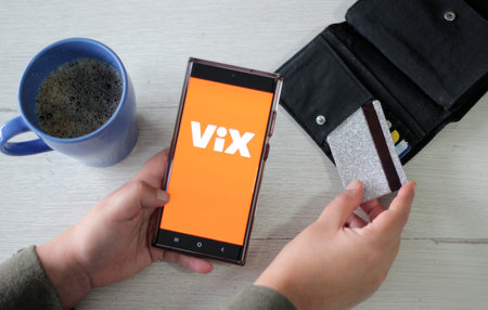 Mexico City, Mexico - Jan 28, 2025: ViX is a streaming service owned by Televisa Univision, offering...