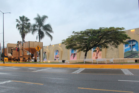 Xicotepec, Puebla, Mexico - Nov 10, 2025: Entrance with colorful letters to the magical town of Xicotepec in the Sierra Norte of the Mexican coffee-growing state of Pueblaのeditorial素材