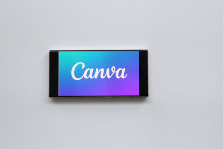 Mexico City, Mexico - Jan 28, 2025: Canva, an online graphic design platform for creating...