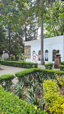 Mexico City, Mexico - Jan 14, 2026: Lincoln Park or Park of Mirrors in Polanco surrounded by houses...