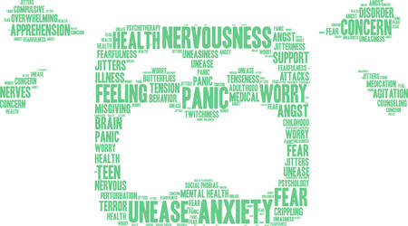 Anxiety word cloud on a white background.のイラスト素材