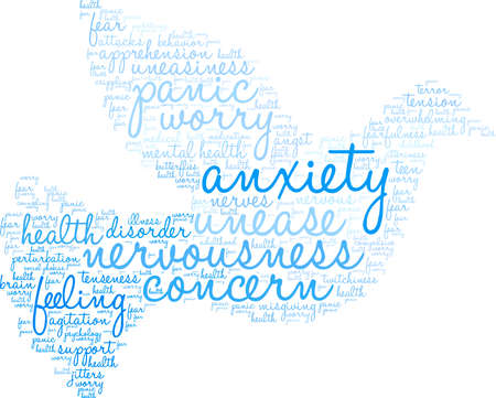 Anxiety word cloud on a white background.のイラスト素材