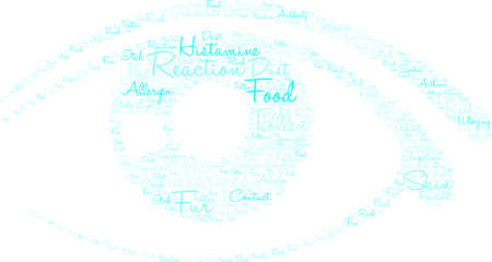 Allergies word cloud on a white background.のイラスト素材