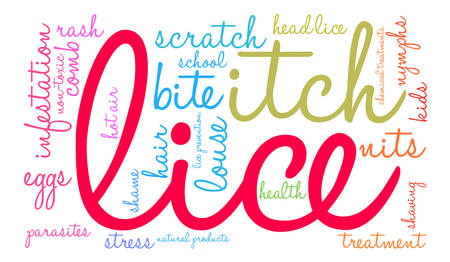 Lice word cloud on a white background.のイラスト素材