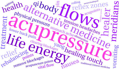Acupressure word cloud on a white background.のイラスト素材