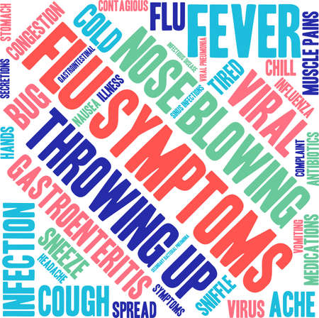 Flu word cloud on a white background.