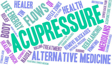 Acupressure word cloud on a white background.のイラスト素材