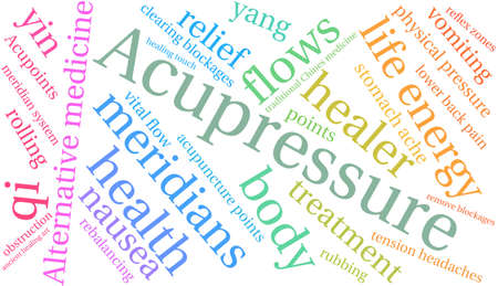 Acupressure word cloud on a white background.のイラスト素材