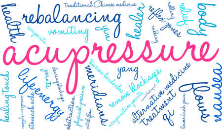 Acupressure word cloud on a white background.のイラスト素材