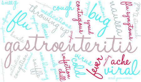 Gastroenteritis word cloud on a white background.