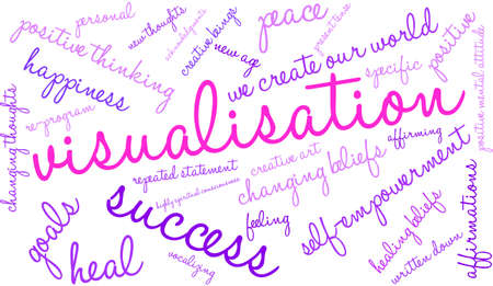 Visualisation word cloud on a white background.