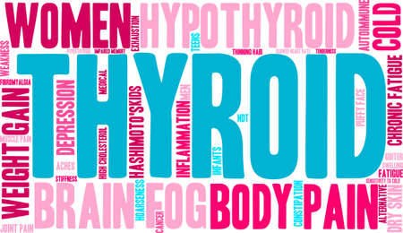 Thyroid word cloud on a white background.のイラスト素材