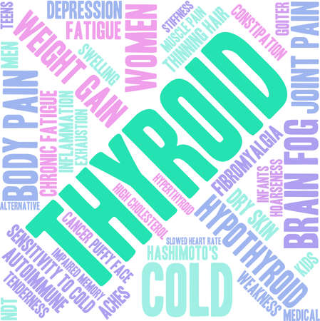 Thyroid word cloud on a white background.のイラスト素材