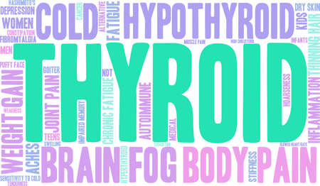Thyroid word cloud on a white background.のイラスト素材