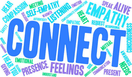 Connect word cloud on a white background.のイラスト素材