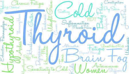 Thyroid word cloud on a white background.のイラスト素材
