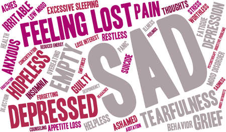 Sad word cloud on a white background.のイラスト素材