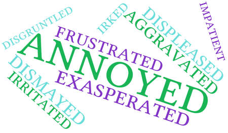 Annoyed word cloud on a white background.のイラスト素材